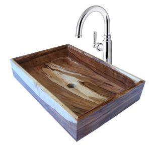 Kvadraten umivalnik iz lesa jablane