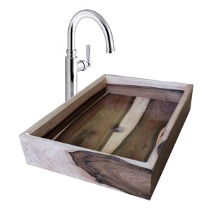 Kvadraten umivalnik iz lesa oreha